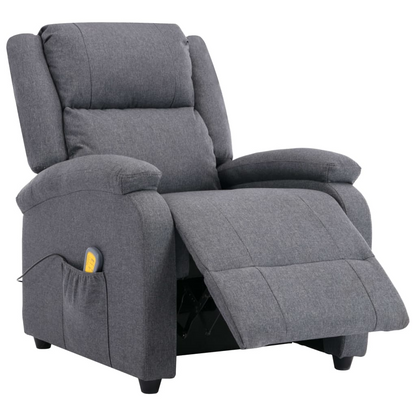 vidaXL Massage Recliner Dark Gray Fabric