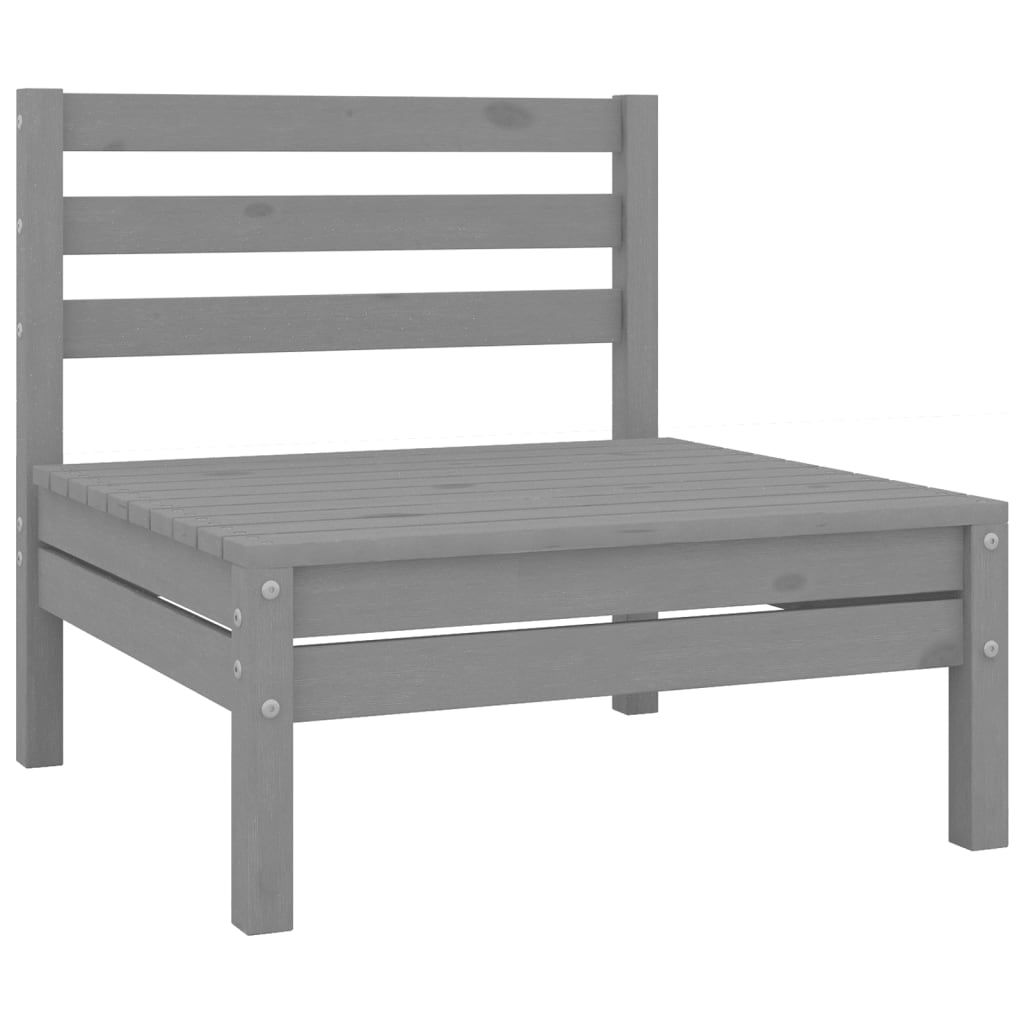 vidaXL 3 Piece Patio Lounge Set Gray Solid Wood Pine