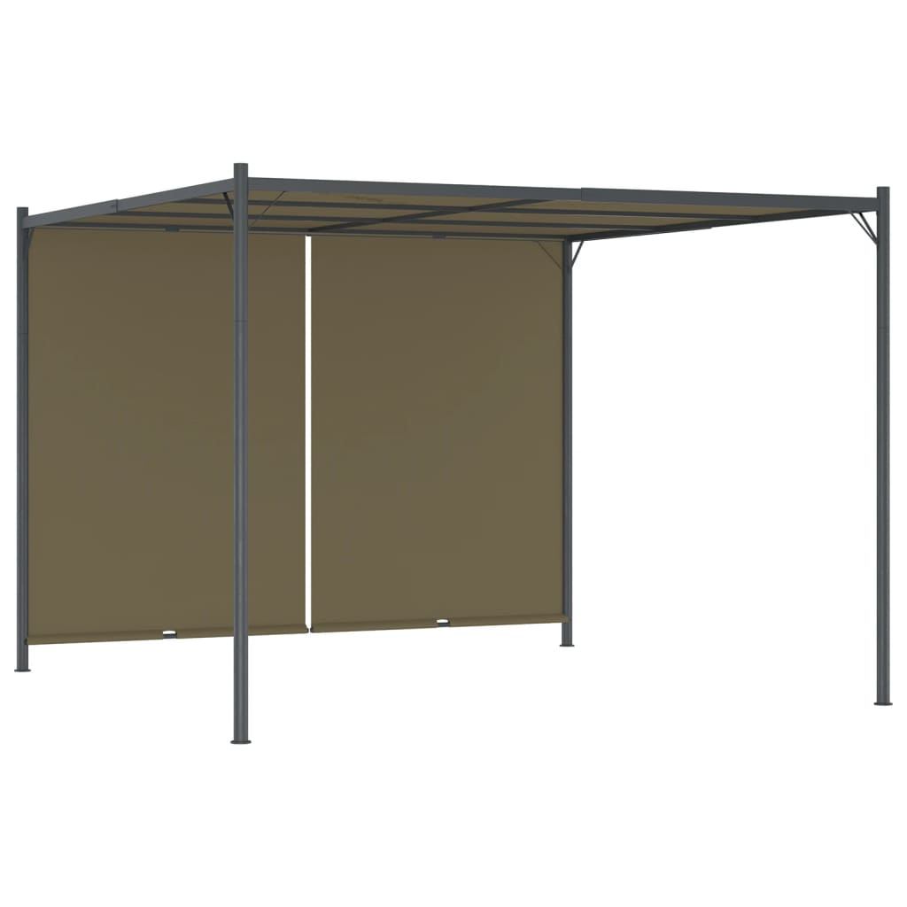 vidaXL Garden Pergola with Retractable Roof 9.8'x9.8' Taupe 0.6 oz/ft²