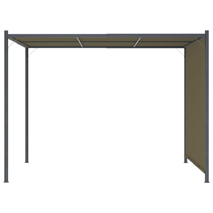 vidaXL Garden Pergola with Retractable Roof 9.8'x9.8' Taupe 0.6 oz/ft²