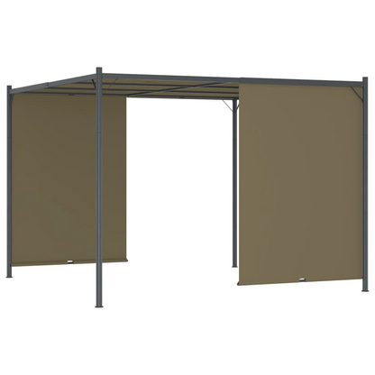 vidaXL Garden Pergola with Retractable Roof 9.8'x9.8' Taupe 0.6 oz/ft²