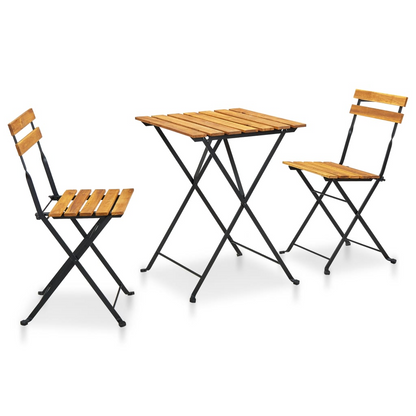 vidaXL 3 Piece Folding Bistro Set Solid Acacia Wood