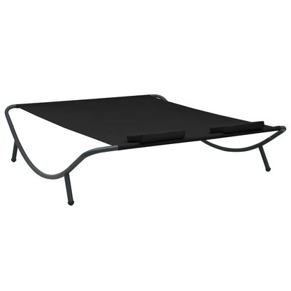 vidaXL Patio Lounge Bed Fabric Black