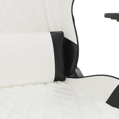 vidaXL Gaming Chair with Footrest White and Black Faux Leather