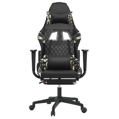 vidaXL Gaming Chair with Footrest Black and Camouflage Faux Leather