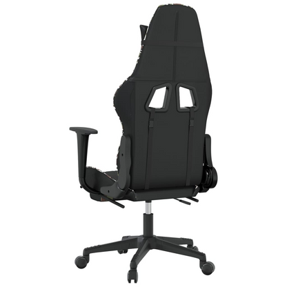 vidaXL Gaming Chair with Footrest Black and Camouflage Faux Leather