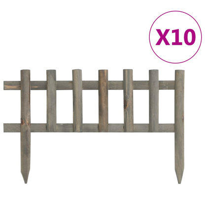 vidaXL Lawn Edgings 10 pcs Firwood 14.4'