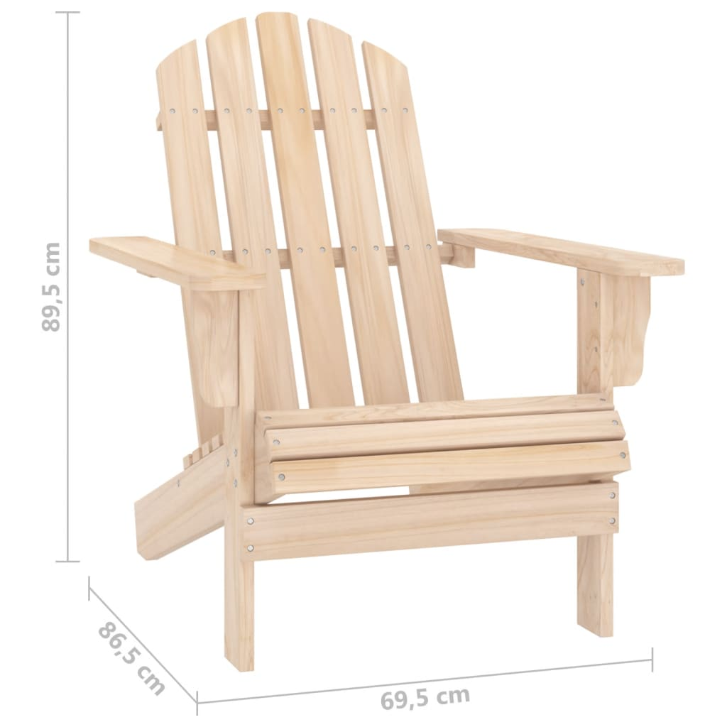 vidaXL Patio Adirondack Chair with Table Solid Fir Wood