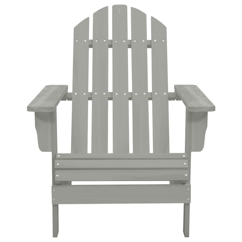 vidaXL Patio Adirondack Chair with Table Solid Fir Wood Gray