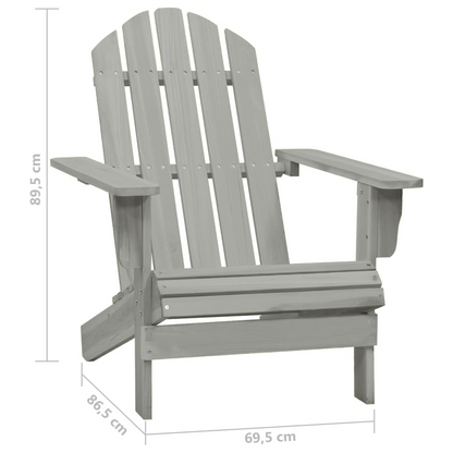 vidaXL Patio Adirondack Chair with Table Solid Fir Wood Gray