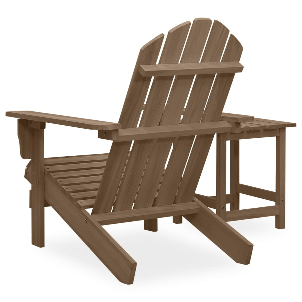 vidaXL Patio Adirondack Chair with Table Solid Fir Wood Brown