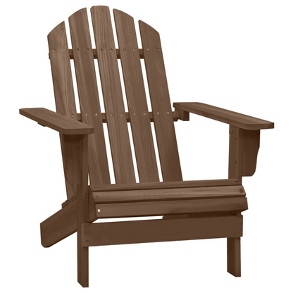 vidaXL Patio Adirondack Chair with Table Solid Fir Wood Brown