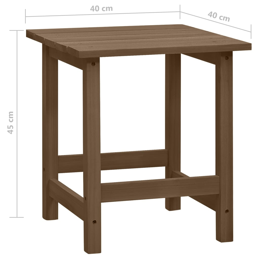 vidaXL Patio Adirondack Chair with Table Solid Fir Wood Brown