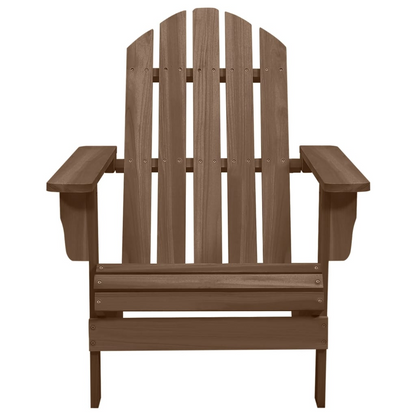 vidaXL Patio Adirondack Chair with Ottoman&Table Solid Fir Wood Brown