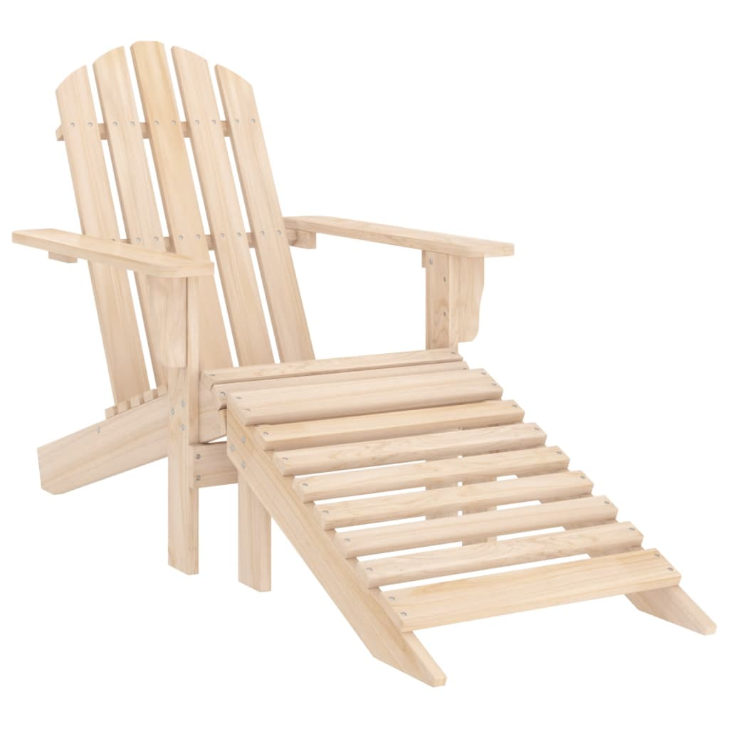 vidaXL Patio Adirondack Chair with Ottoman and Table Solid Fir Wood