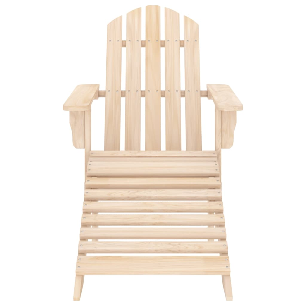 vidaXL Patio Adirondack Chair with Ottoman and Table Solid Fir Wood