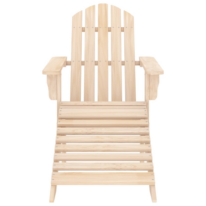 vidaXL Patio Adirondack Chair with Ottoman and Table Solid Fir Wood