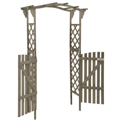 vidaXL Pergola with Gate 45.7"x15.7"x80.3" Gray Solid Firwood