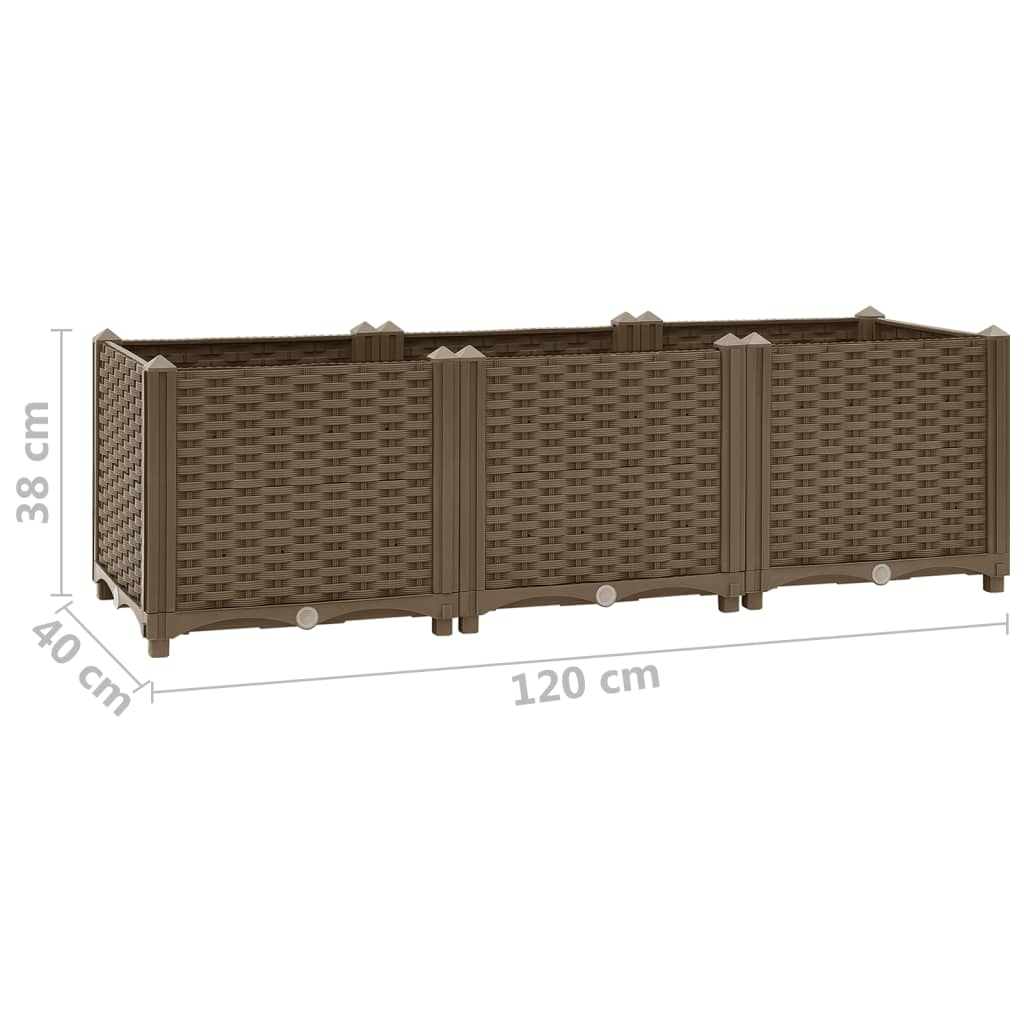 vidaXL Raised Bed 47.2"x15.7"x15" Polypropylene