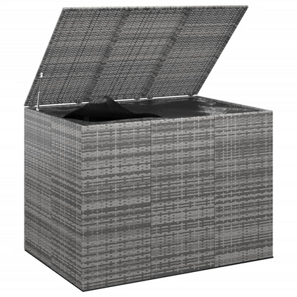 vidaXL Patio Cushion Box PE Rattan Gray