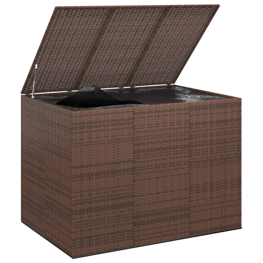 vidaXL Patio Cushion Box PE Rattan  Brown