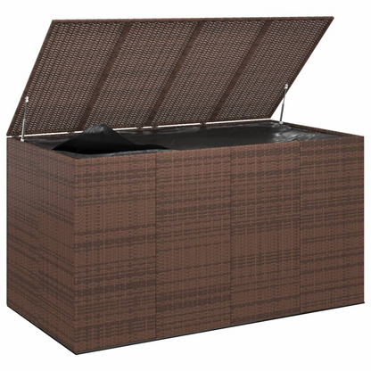 vidaXL Patio Cushion Box PE Rattan Brown