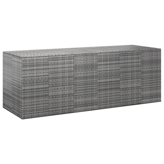 vidaXL Patio Cushion Box PE Rattan Gray