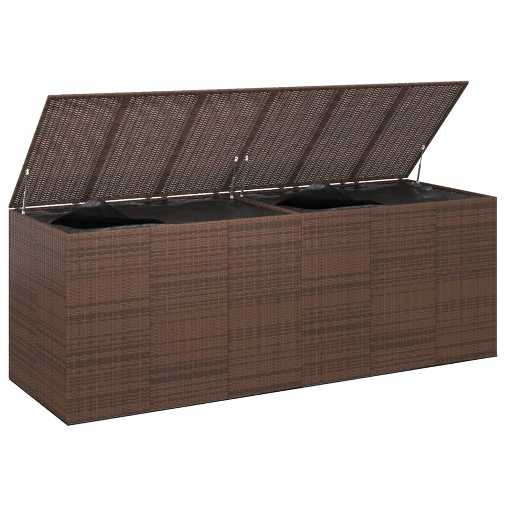 vidaXL Patio Cushion Box PE Rattan Brown