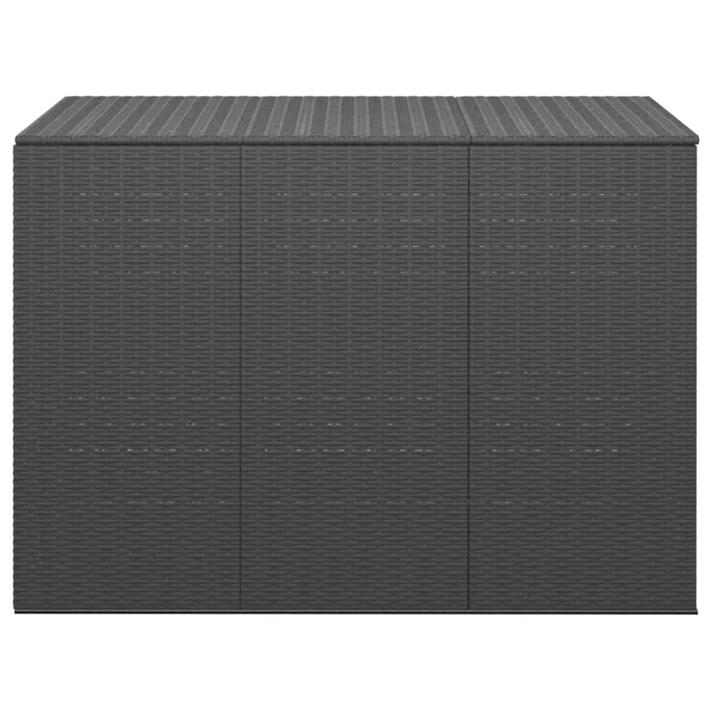 vidaXL Patio Cushion Box PE Rattan  Black