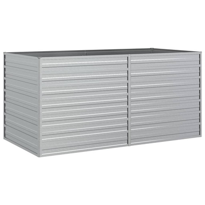 vidaXL Garden Raised Bed 63"x31.5"x30.3" Galvanized Steel Silver