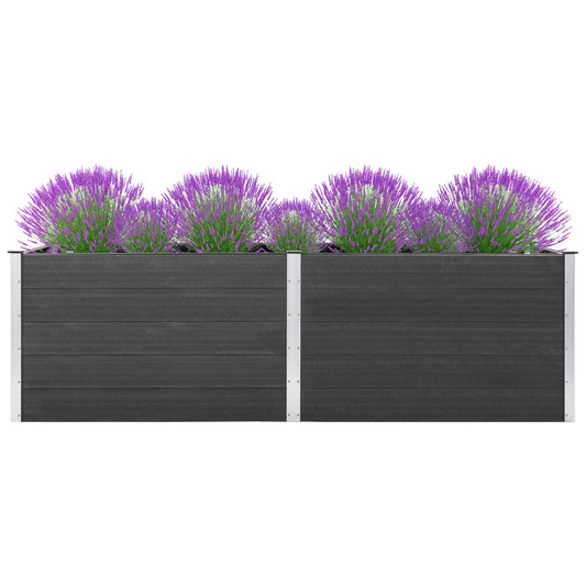 vidaXL Garden Raised Bed 78.7"x19.7"x35.8" WPC Gray