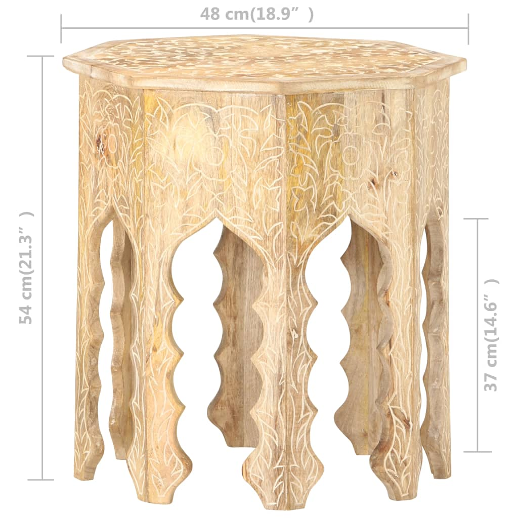 vidaXL Side Table Ø18.9" Solid Mango Wood