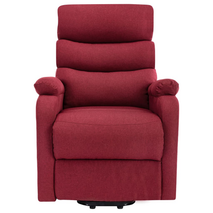 vidaXL Power Lift Massage Recliner Wine Red Fabric