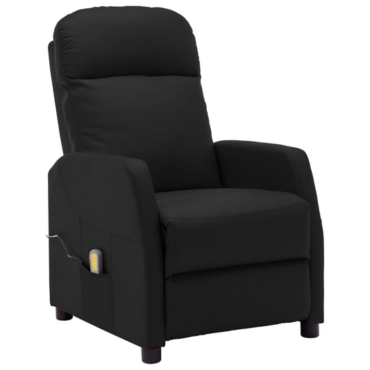 vidaXL Massage Reclining Chair Black Faux Leather