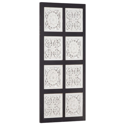 vidaXL Hand-Carved Wall Panel MDF 15.7"x31.5"x0.6" Black and White