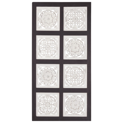 vidaXL Hand-Carved Wall Panel MDF 15.7"x31.5"x0.6" Black and White