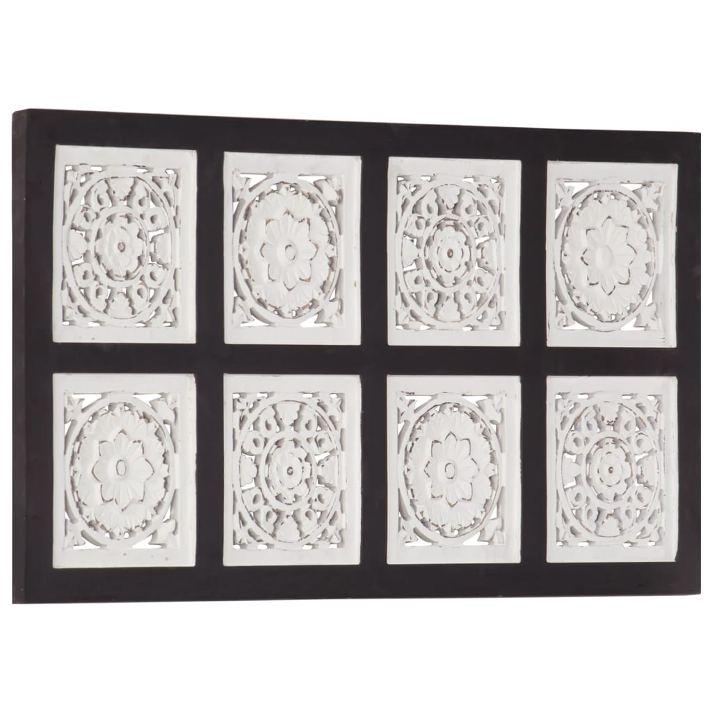 vidaXL Hand-Carved Wall Panel MDF 15.7"x31.5"x0.6" Black and White