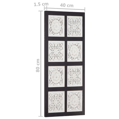 vidaXL Hand-Carved Wall Panel MDF 15.7"x31.5"x0.6" Black and White