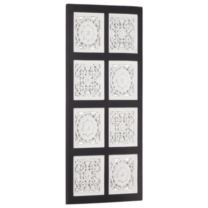 vidaXL Hand-Carved Wall Panel MDF 15.7"x31.5"x0.6" Black and White