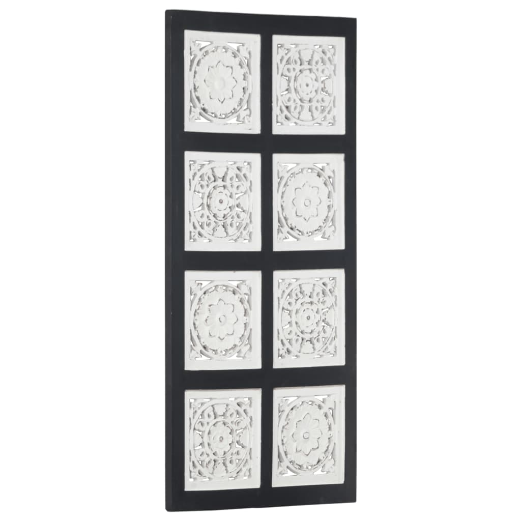 vidaXL Hand-Carved Wall Panel MDF 15.7"x31.5"x0.6" Black and White