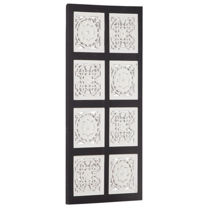 vidaXL Hand-Carved Wall Panel MDF 15.7"x31.5"x0.6" Black and White