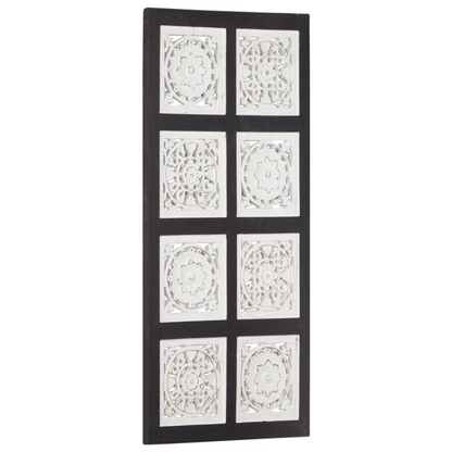 vidaXL Hand-Carved Wall Panel MDF 15.7"x31.5"x0.6" Black and White