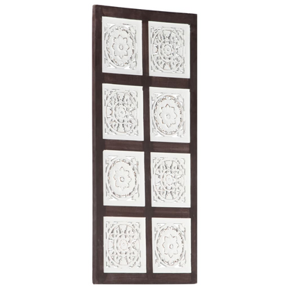 vidaXL Hand-Carved Wall Panel MDF 15.7"x31.5"x0.6" Brown and White