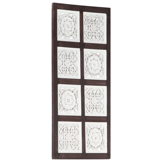 vidaXL Hand-Carved Wall Panel MDF 15.7"x31.5"x0.6" Brown and White