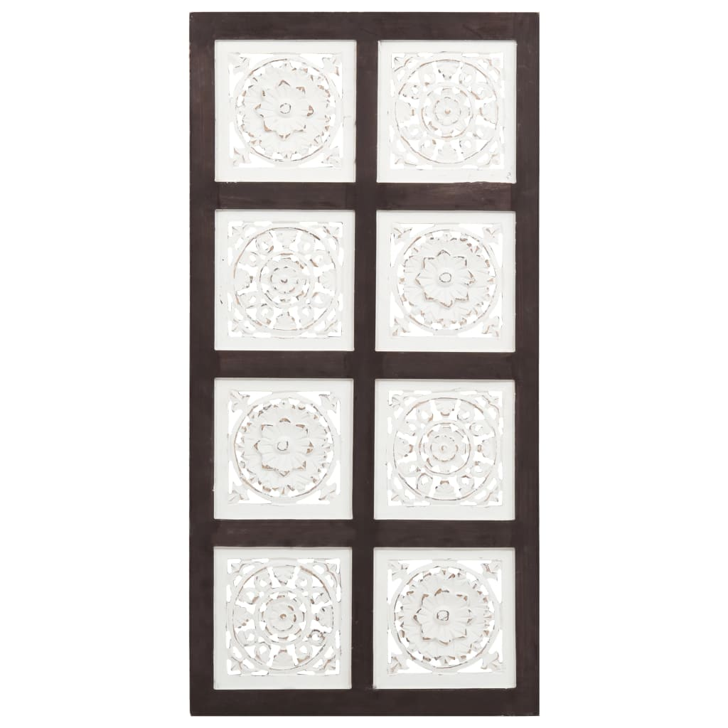 vidaXL Hand-Carved Wall Panel MDF 15.7"x31.5"x0.6" Brown and White