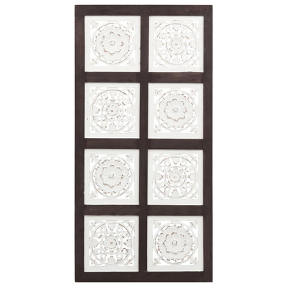 vidaXL Hand-Carved Wall Panel MDF 15.7"x31.5"x0.6" Brown and White