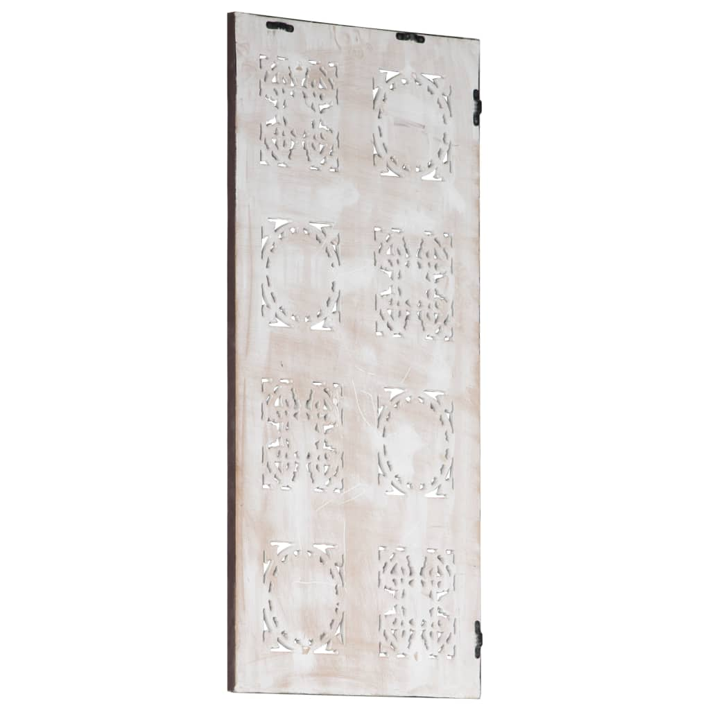 vidaXL Hand-Carved Wall Panel MDF 15.7"x31.5"x0.6" Brown and White