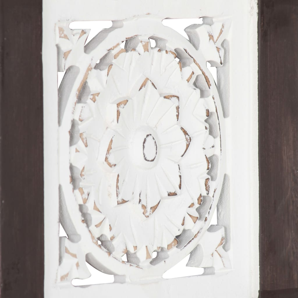 vidaXL Hand-Carved Wall Panel MDF 15.7"x31.5"x0.6" Brown and White