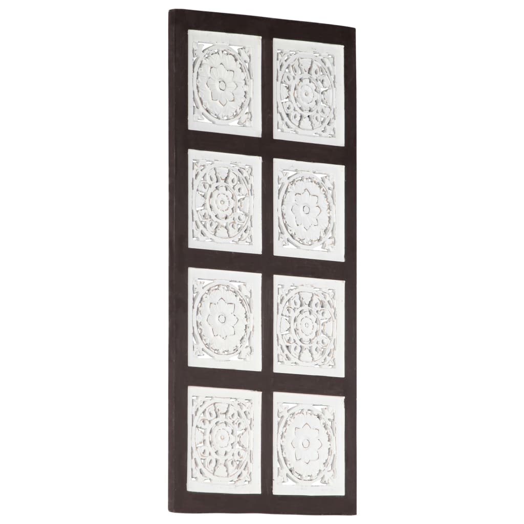 vidaXL Hand-Carved Wall Panel MDF 15.7"x31.5"x0.6" Brown and White