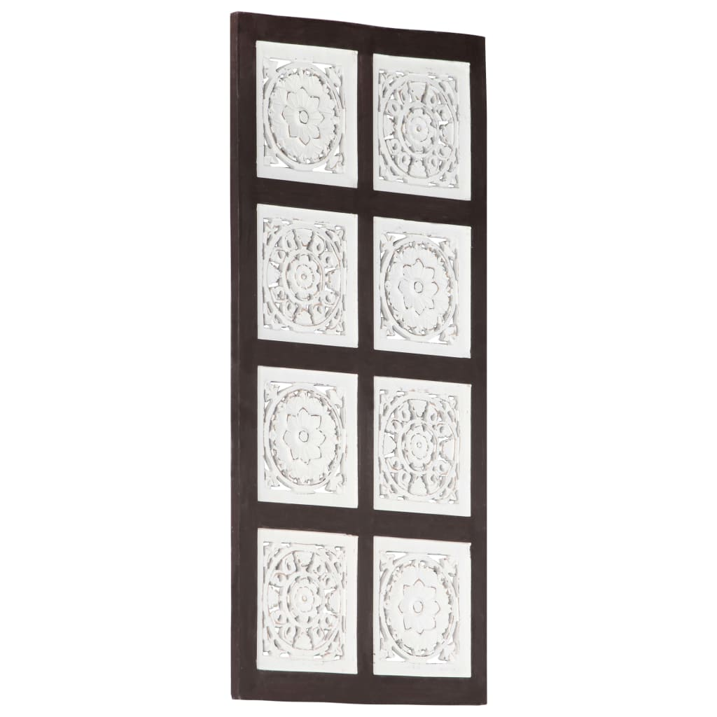 vidaXL Hand-Carved Wall Panel MDF 15.7"x31.5"x0.6" Brown and White